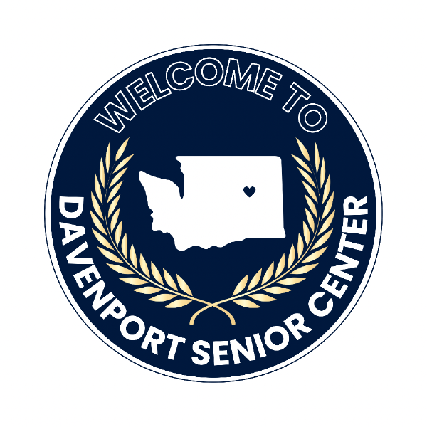Davenport Senior Center logo on a dark background.